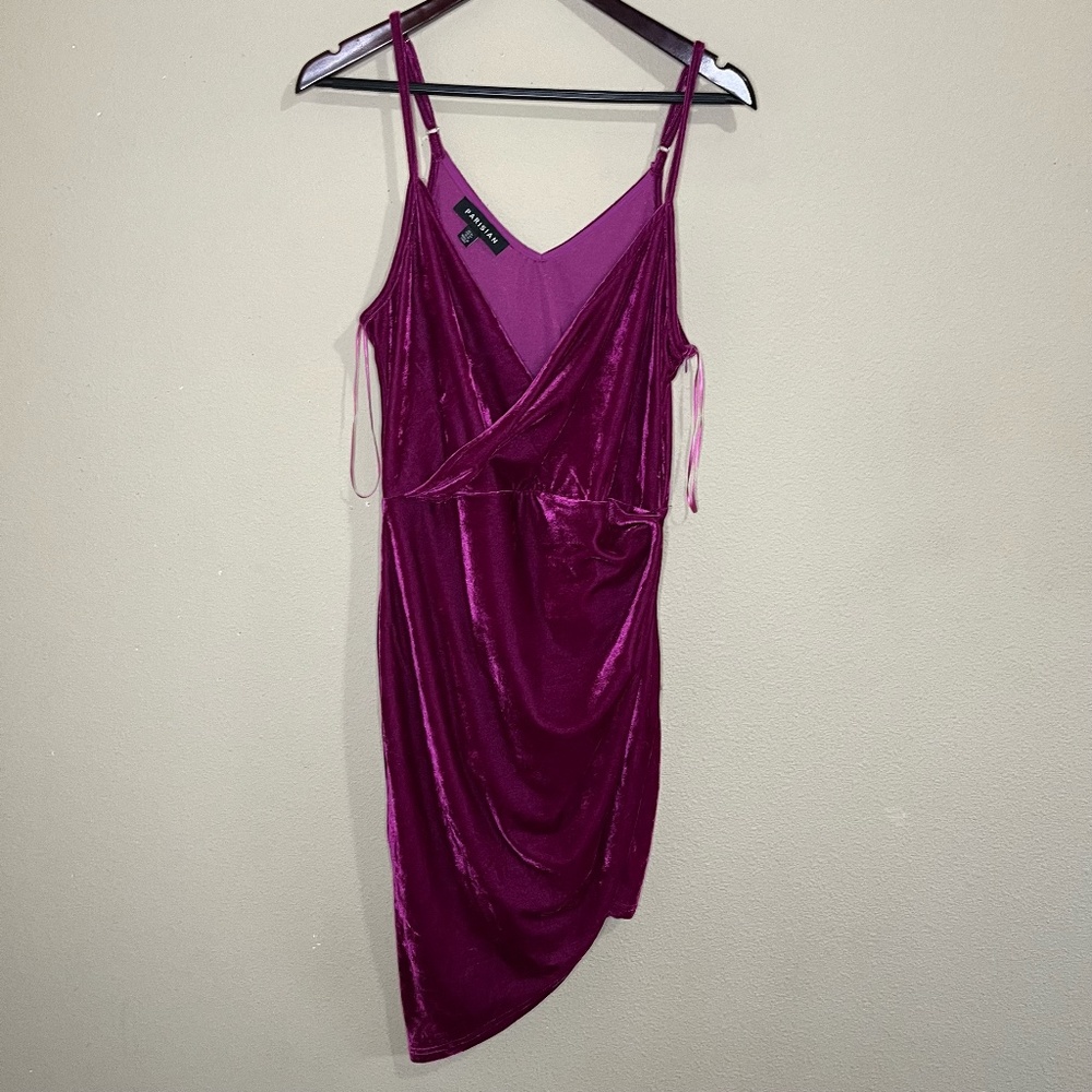 Parisian Works Asymmetrical Dress in Deep Magenta